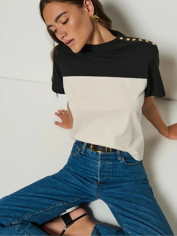 Nation - Yvette Mock Neck Tee - Color Block - T-shirt_Nation - Aritmetik - montreal