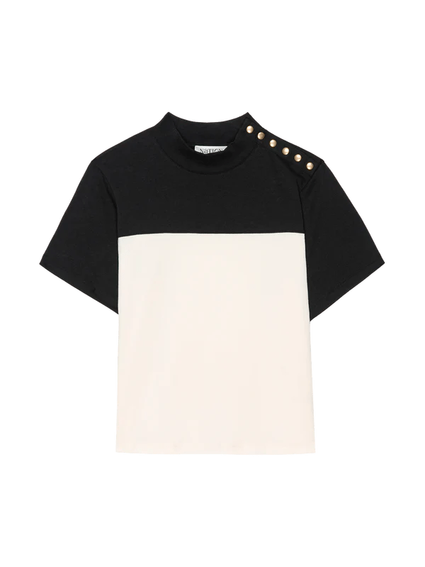 Nation - Yvette Mock Neck Tee - Color Block - T-shirt_Nation - Aritmetik - montreal