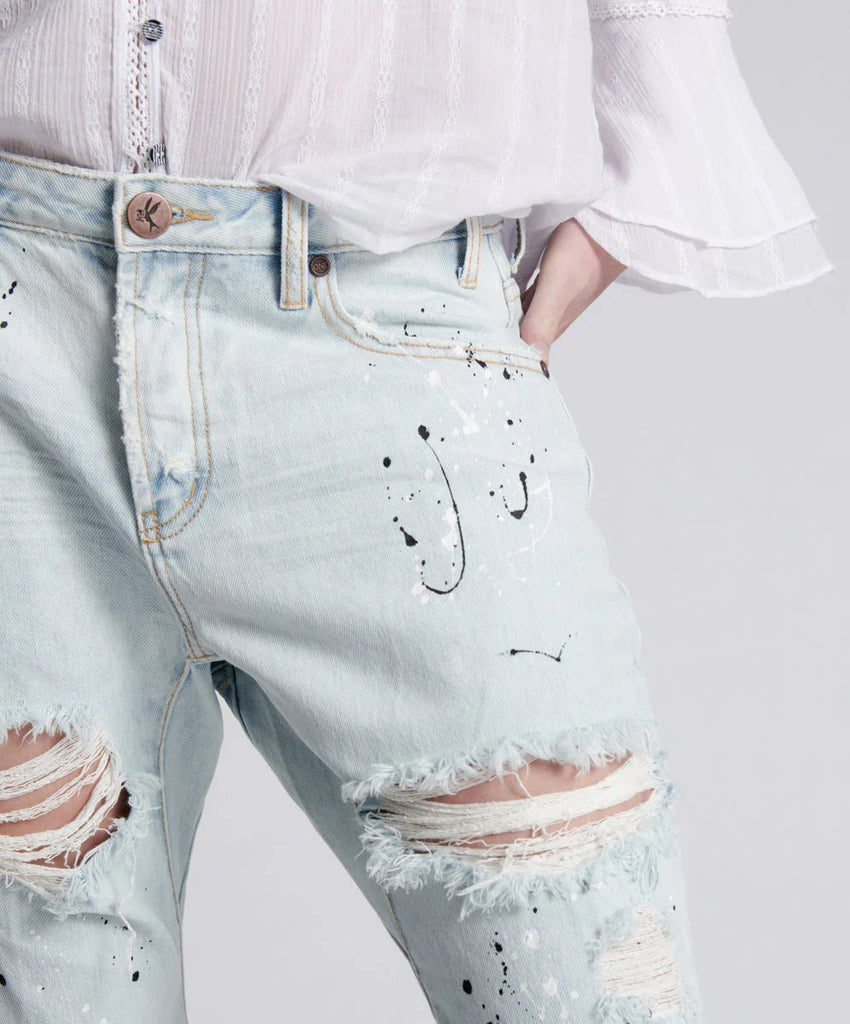 ONE TEASPOON - Saints Low Waist Boyfriend Denim Jeans - Florence Painted - JEANS_ONE TEASPOON - Aritmetik - montreal