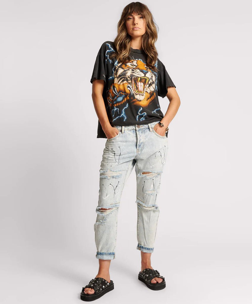 ONE TEASPOON - Saints Low Waist Boyfriend Denim Jeans - Florence Painted - JEANS_ONE TEASPOON - Aritmetik - montreal