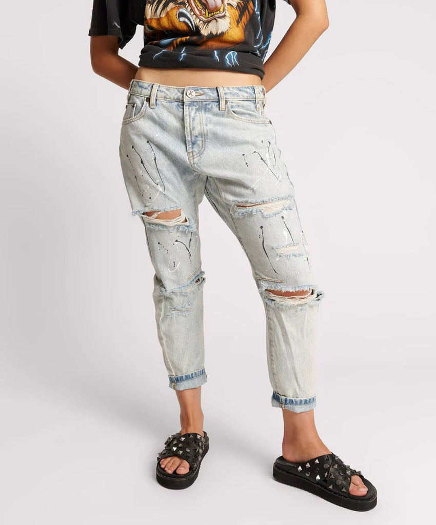 ONE TEASPOON - Saints Low Waist Boyfriend Denim Jeans - Florence Painted - JEANS_ONE TEASPOON - Aritmetik - montreal