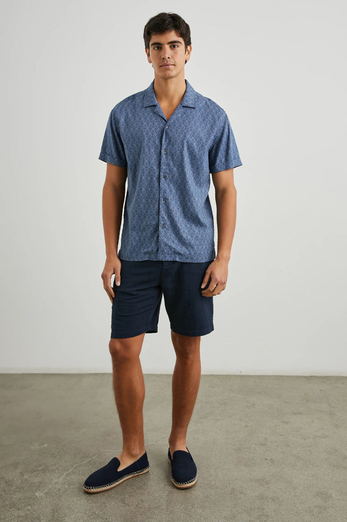 Rails - ATLAS SHIRT - DECO WAVE NAVY - Polo_Rails - Aritmetik - montreal