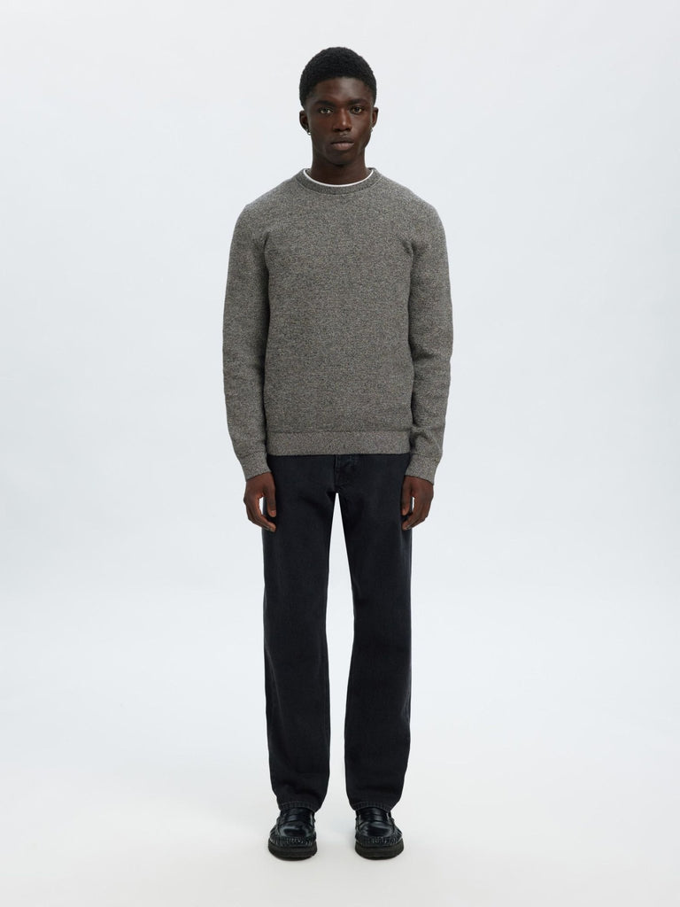 SELECTED - 100% COTTON CREWNECK JUMPER - GREY - Sweater_SELECTED - Aritmetik - montreal