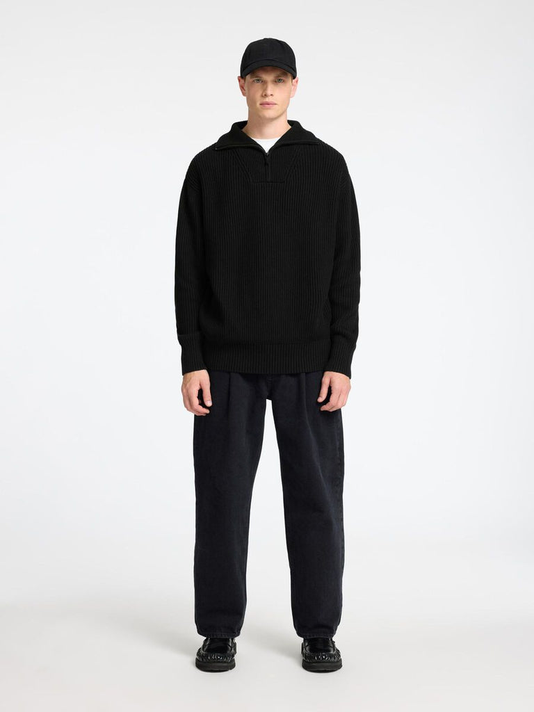 SELECTED - 100% COTTON HALF - ZIP JUMPER - BLACK - _SELECTED - Aritmetik - montreal