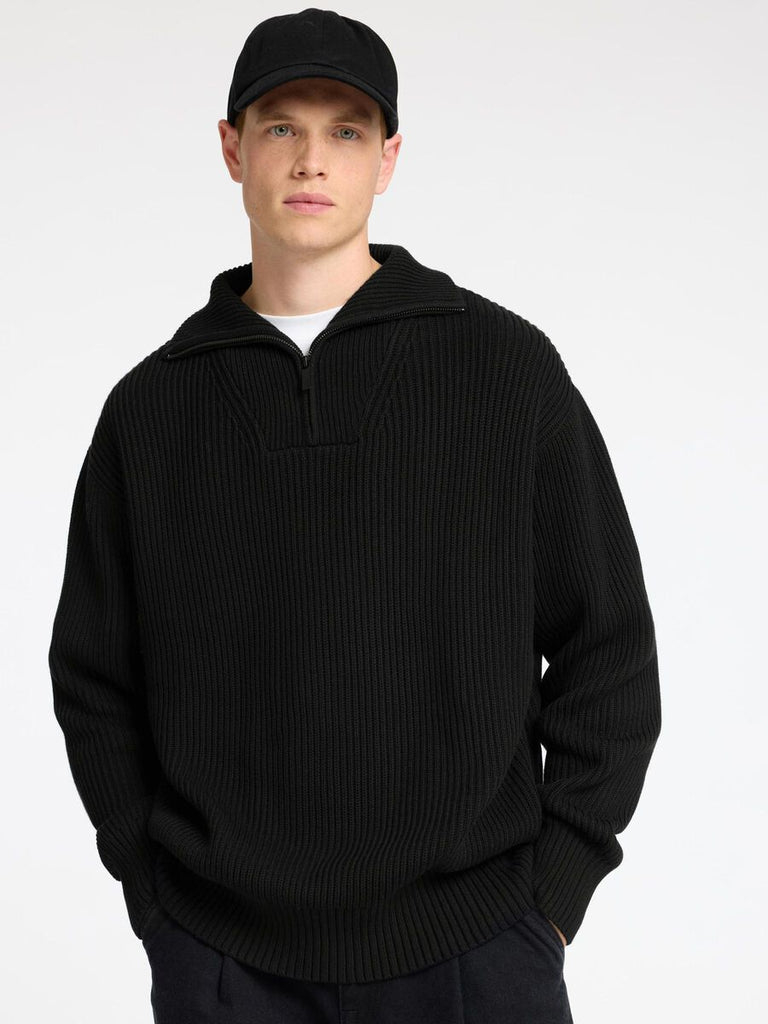 SELECTED - 100% COTTON HALF - ZIP JUMPER - BLACK - _SELECTED - Aritmetik - montreal