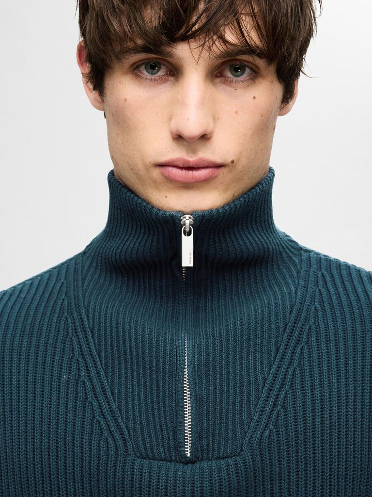 SELECTED - 100% COTTON HALF - ZIP JUMPER - NAVY - _SELECTED - Aritmetik - montreal