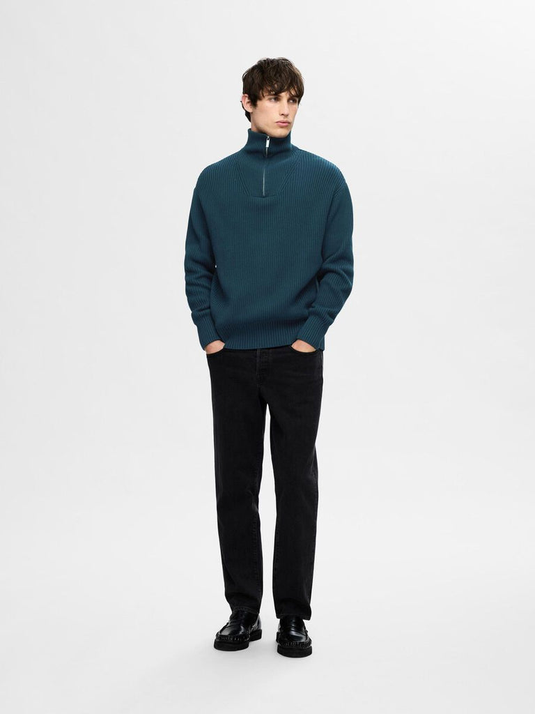 SELECTED - 100% COTTON HALF - ZIP JUMPER - NAVY - _SELECTED - Aritmetik - montreal