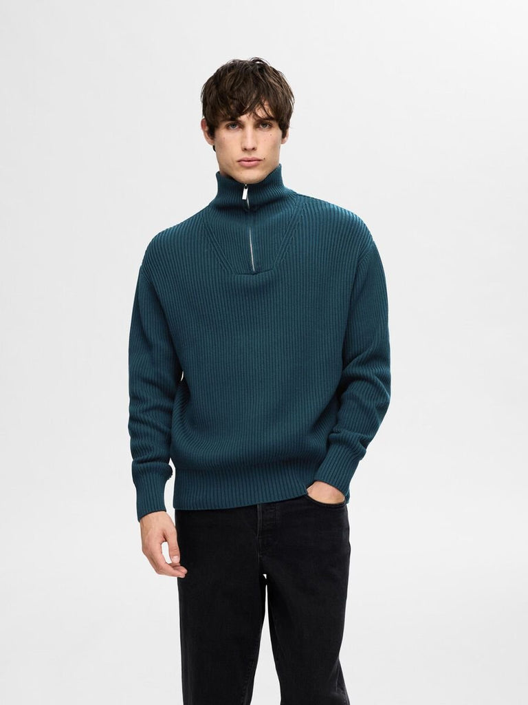 SELECTED - 100% COTTON HALF - ZIP JUMPER - NAVY - _SELECTED - Aritmetik - montreal