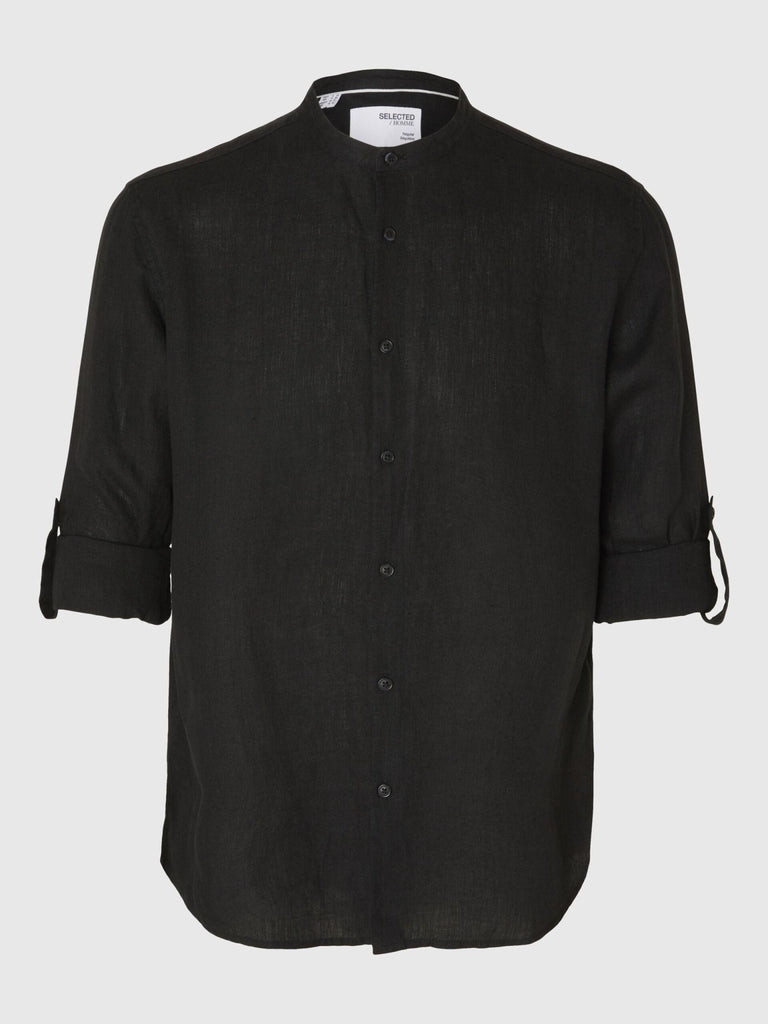 SELECTED - 100% LINEN LONG SLEEVED SHIRT - BLACK - Shirt_SELECTED - Aritmetik - montreal