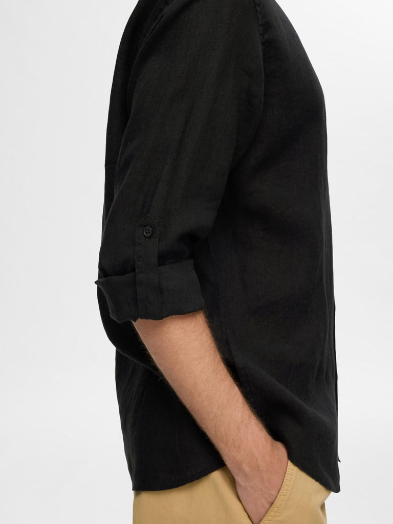 SELECTED - 100% LINEN LONG SLEEVED SHIRT - BLACK - Shirt_SELECTED - Aritmetik - montreal