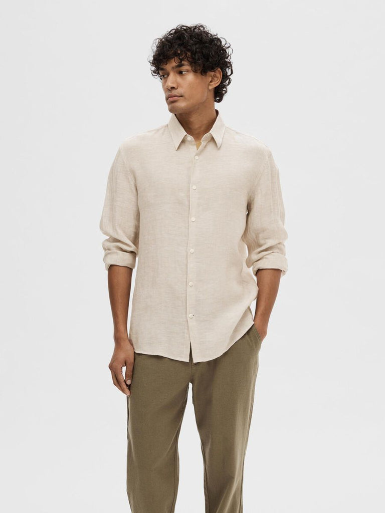 SELECTED - 100% LINEN SHIRT - BEIGE - Shirt_SELECTED - Aritmetik - montreal