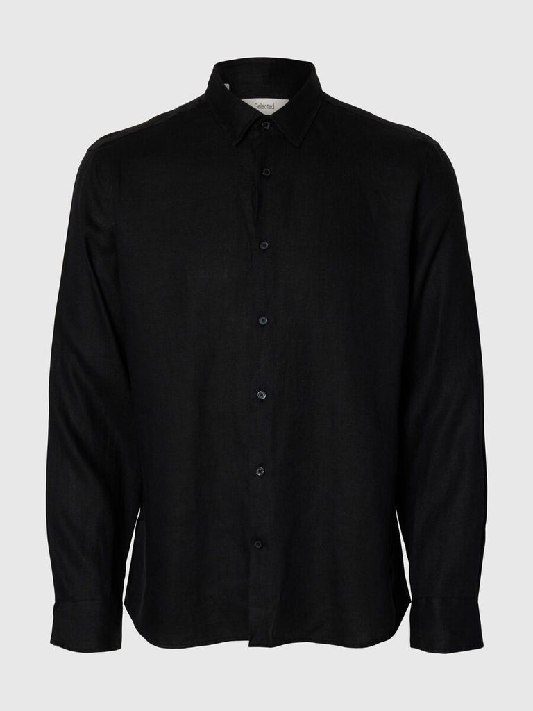 SELECTED - 100% LINEN SHIRT - Black - Shirt_SELECTED - Aritmetik - montreal