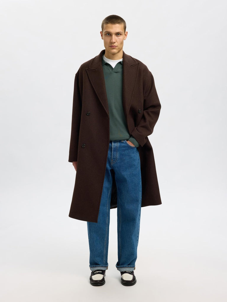 SELECTED - 100% MERINO WOOL KNITTED POLO SHIRT - Forest - Sweater_SELECTED - Aritmetik - montreal