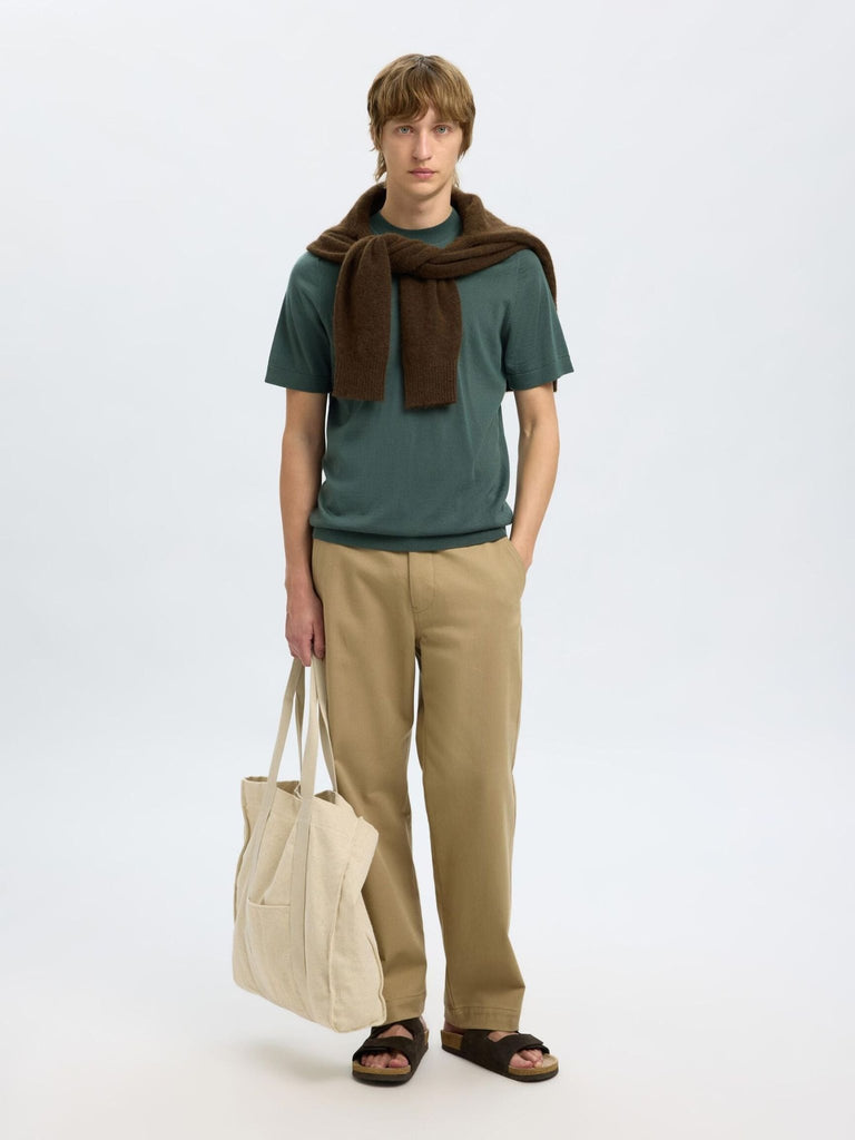 SELECTED - 100% MERINO WOOL T - SHIRT - Grey - Sweater_SELECTED - Aritmetik - montreal
