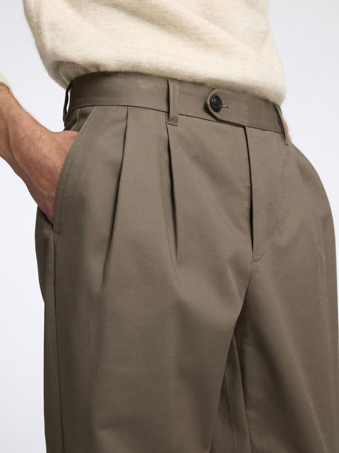 SELECTED - 190 REGULAR TAPERED FIT TROUSERS - TAUPE - PANTS_SELECTED - Aritmetik - montreal