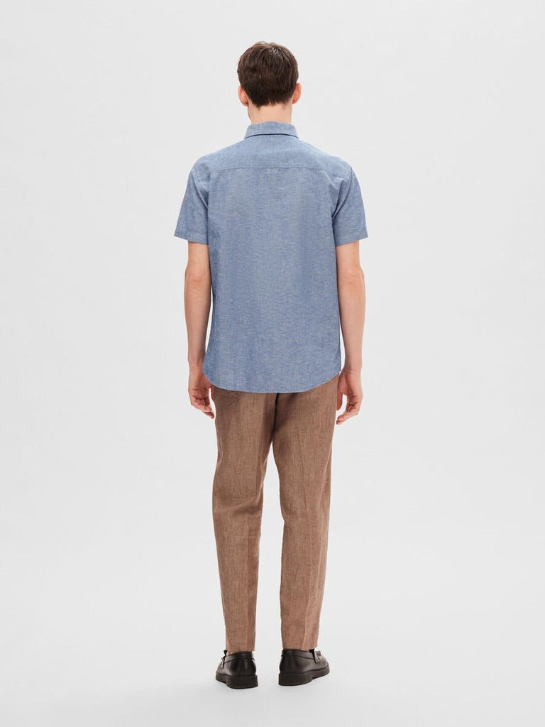 SELECTED - CLASSIC SHORT SLEEVED SHIRT - BLUE - Shirt_SELECTED - Aritmetik - montreal