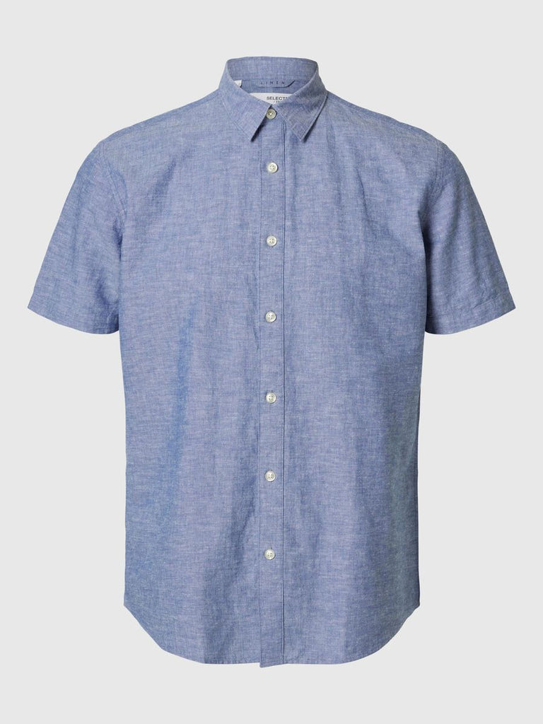 SELECTED - CLASSIC SHORT SLEEVED SHIRT - BLUE - Shirt_SELECTED - Aritmetik - montreal