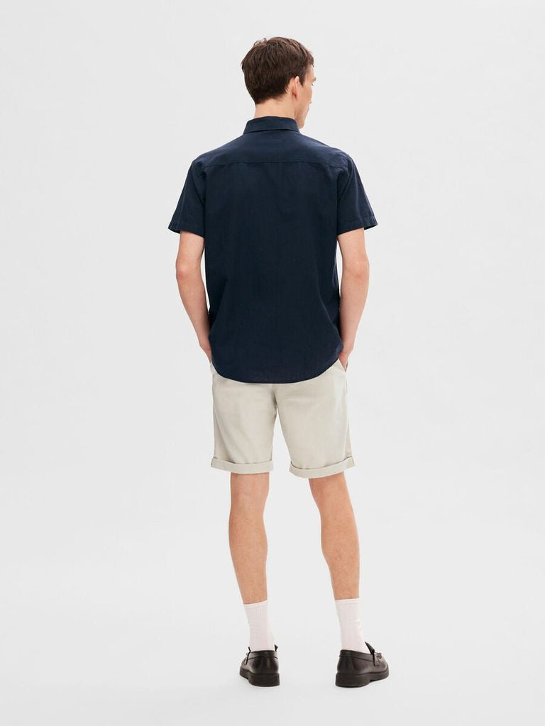 SELECTED - CLASSIC SHORT SLEEVED SHIRT - NAVY - Shirt_SELECTED - Aritmetik - montreal