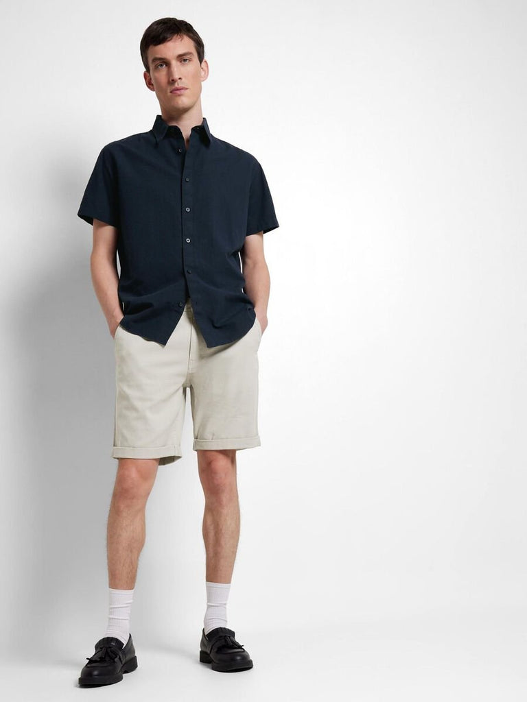 SELECTED - CLASSIC SHORT SLEEVED SHIRT - NAVY - Shirt_SELECTED - Aritmetik - montreal