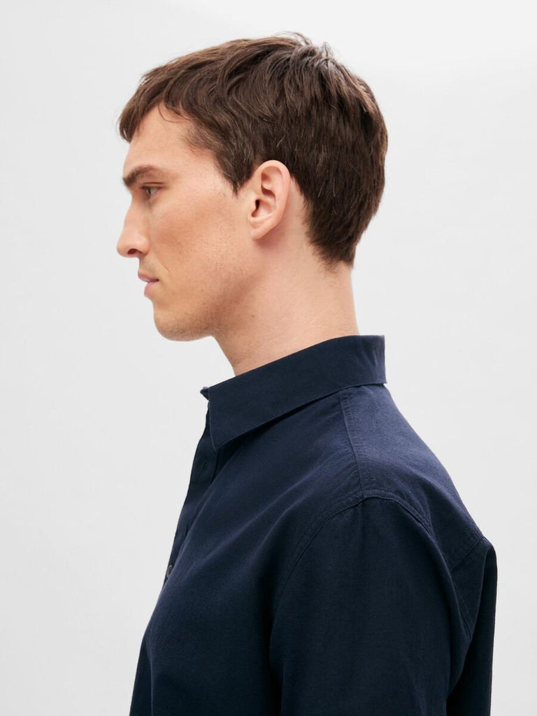 SELECTED - CLASSIC SHORT SLEEVED SHIRT - NAVY - Shirt_SELECTED - Aritmetik - montreal