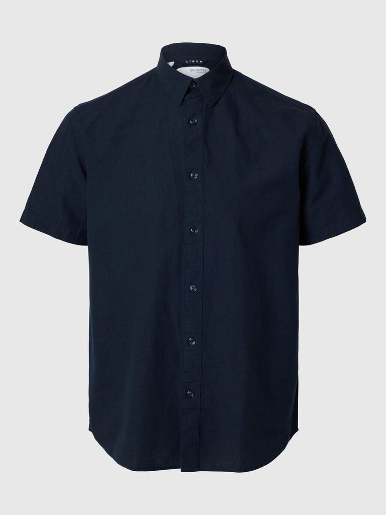 SELECTED - CLASSIC SHORT SLEEVED SHIRT - NAVY - Shirt_SELECTED - Aritmetik - montreal