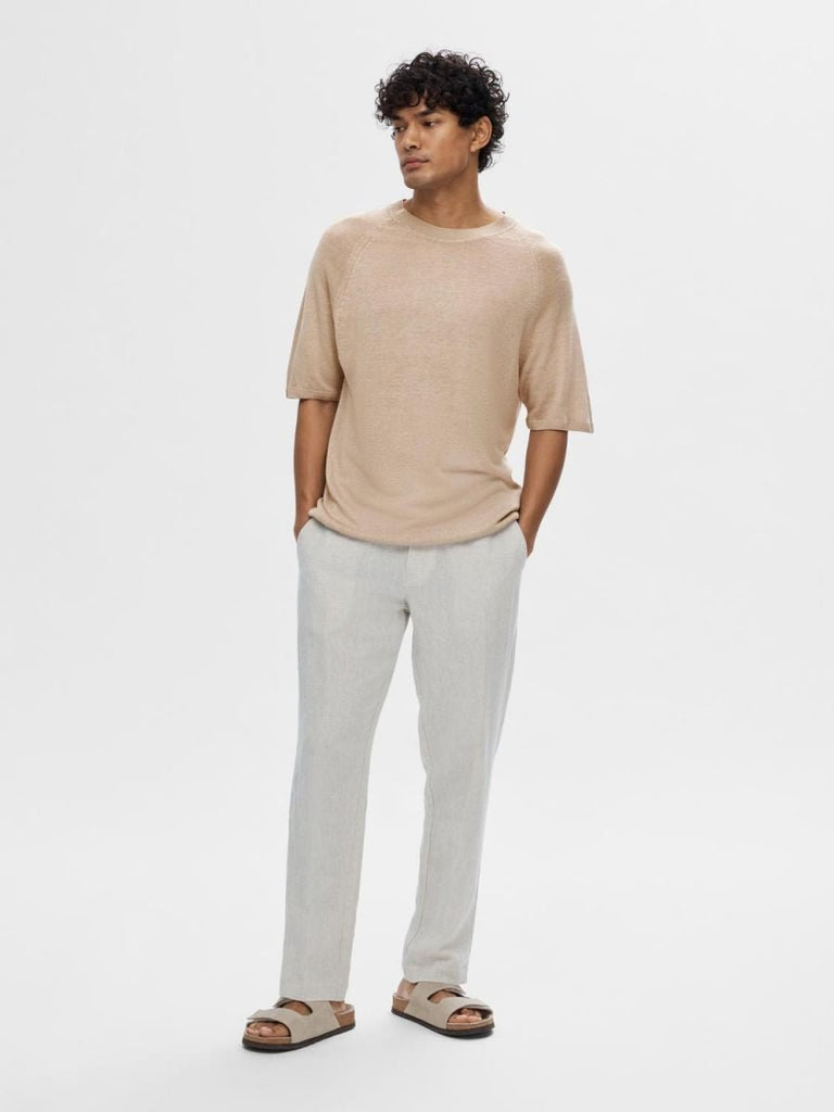 SELECTED - COMO KNIT TEE - BEIGE - T-shirt_SELECTED - Aritmetik - montreal