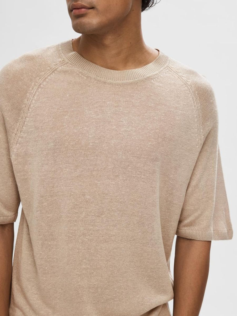 SELECTED - COMO KNIT TEE - BEIGE - T-shirt_SELECTED - Aritmetik - montreal