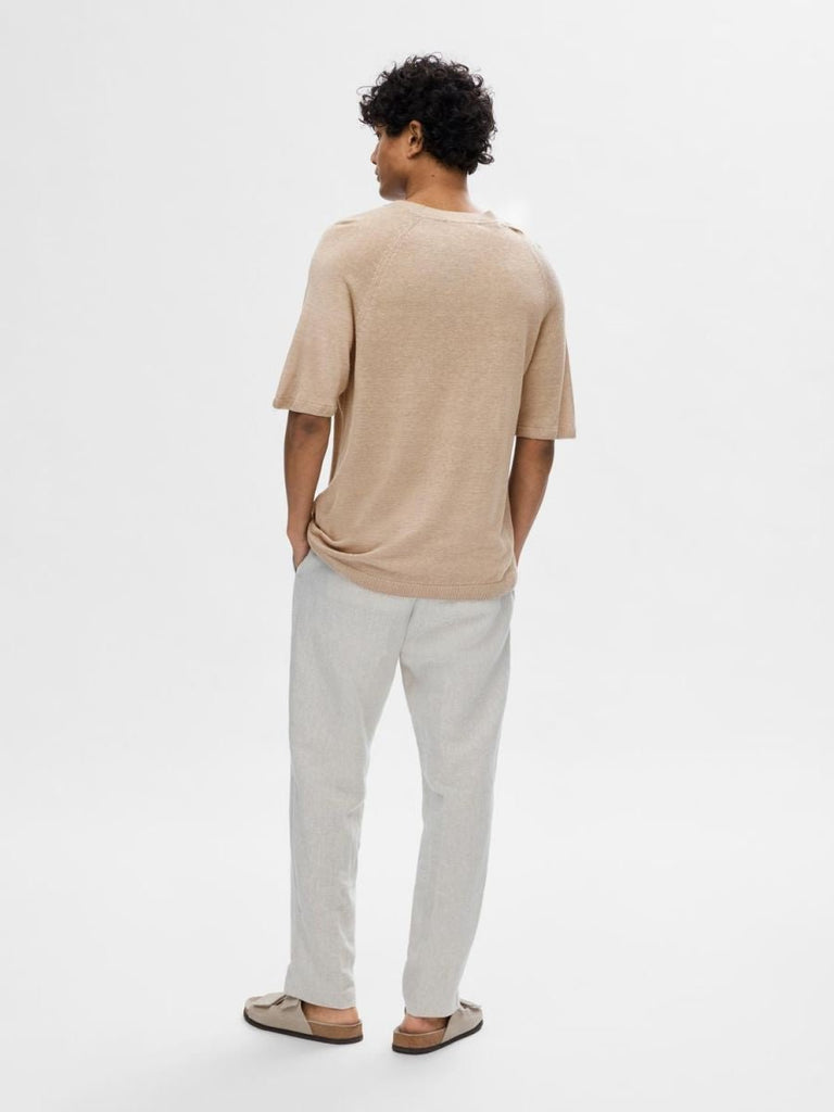 SELECTED - COMO KNIT TEE - BEIGE - T-shirt_SELECTED - Aritmetik - montreal