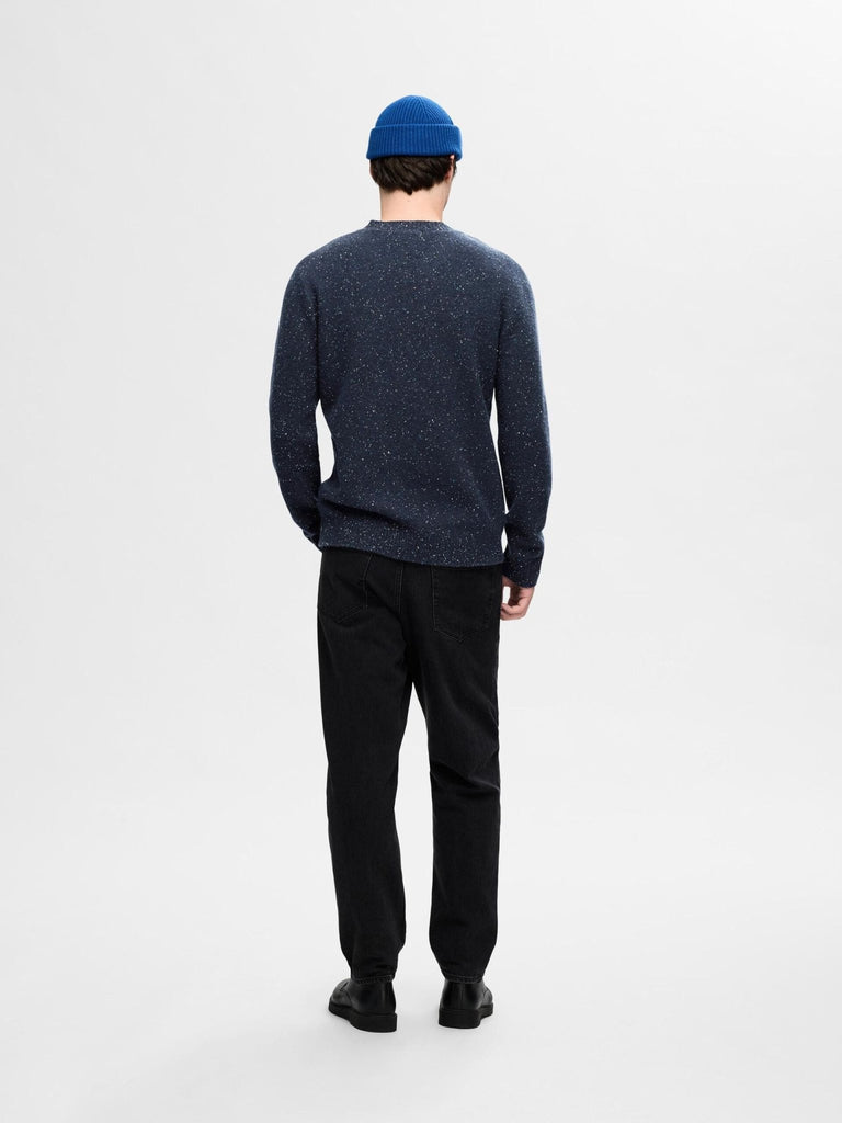 SELECTED - LONG SLEEVED CREW NECK JUMPER - NAVY - Sweater_SELECTED - Aritmetik - montreal