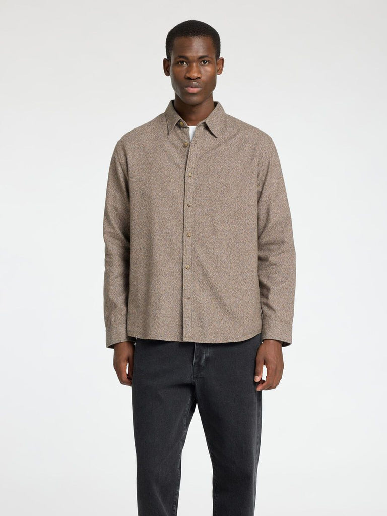 SELECTED - LONG SLEEVED FLANNEL SHIRT - CHOCOLATE - Shirt_SELECTED - Aritmetik - montreal