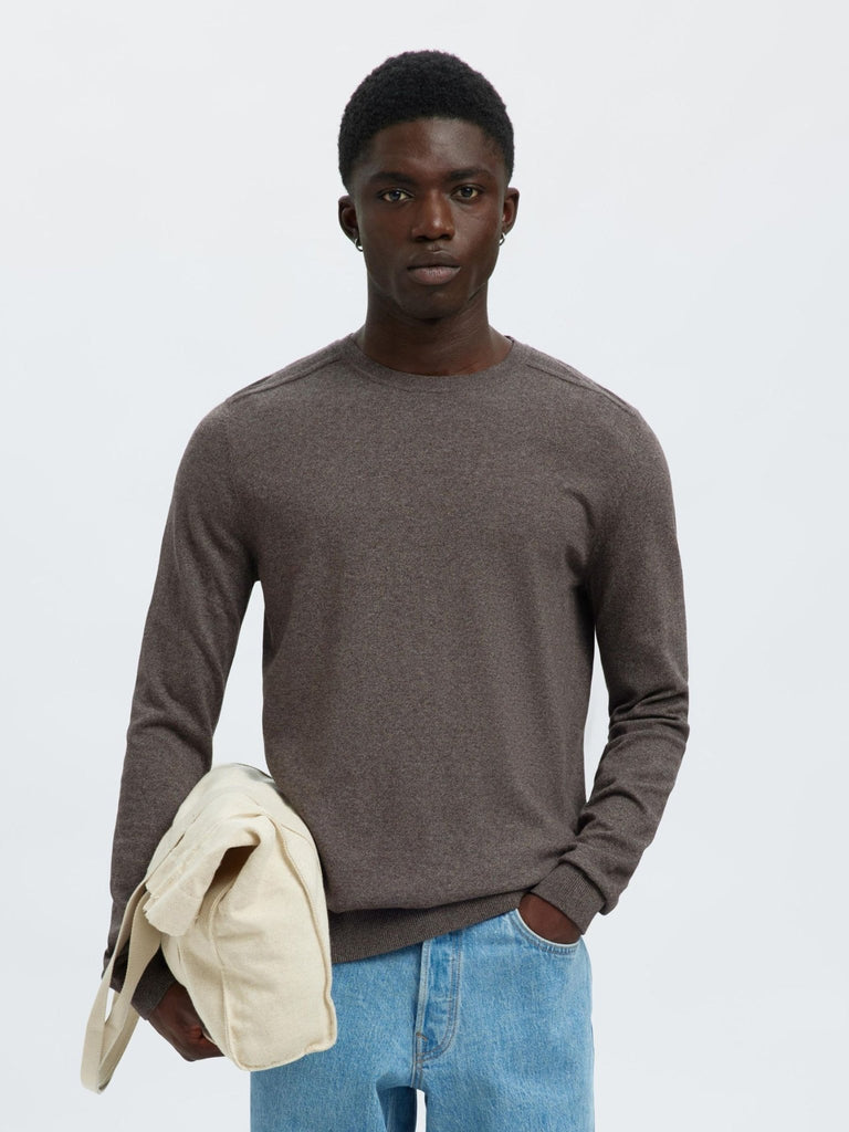 SELECTED - LONG - SLEEVED KNITTED JUMPER - Charcoal - Sweater_SELECTED - Aritmetik - montreal