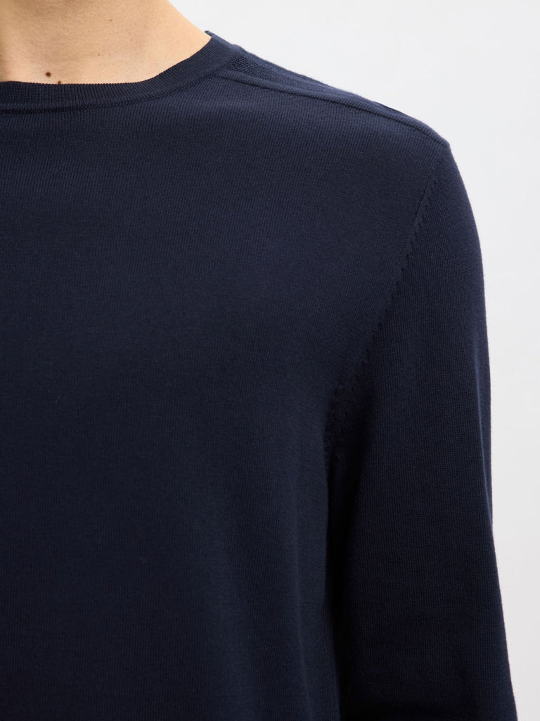 SELECTED - LONG - SLEEVED KNITTED JUMPER - Navy - Sweater_SELECTED - Aritmetik - montreal