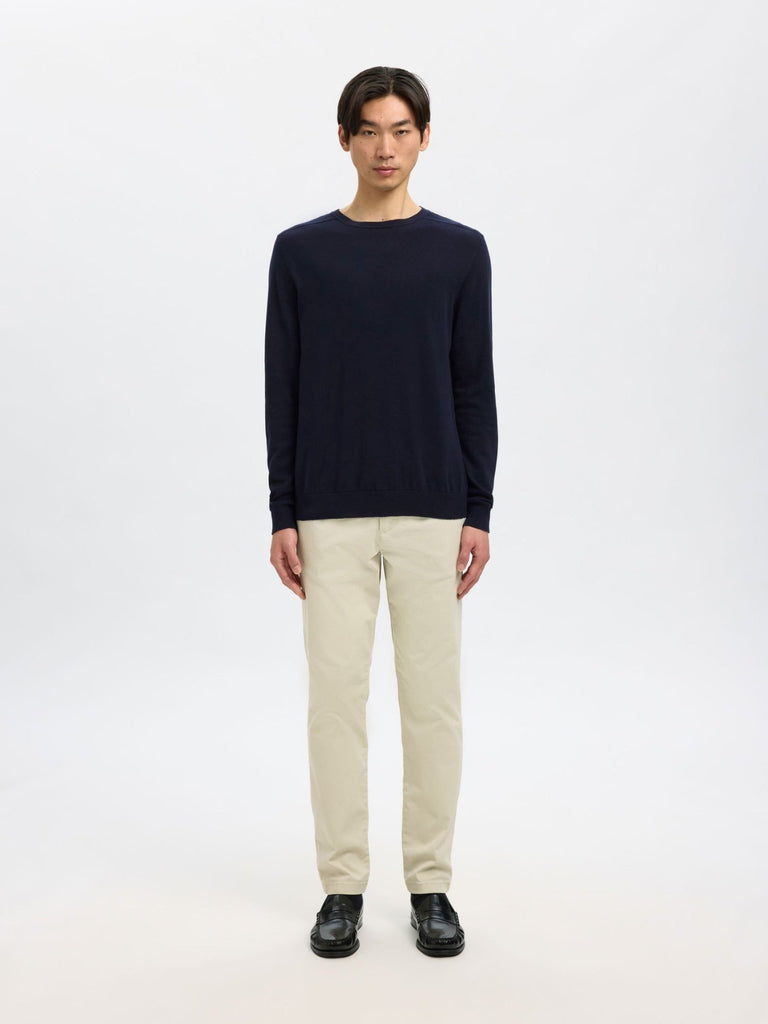 SELECTED - LONG - SLEEVED KNITTED JUMPER - Navy - Sweater_SELECTED - Aritmetik - montreal