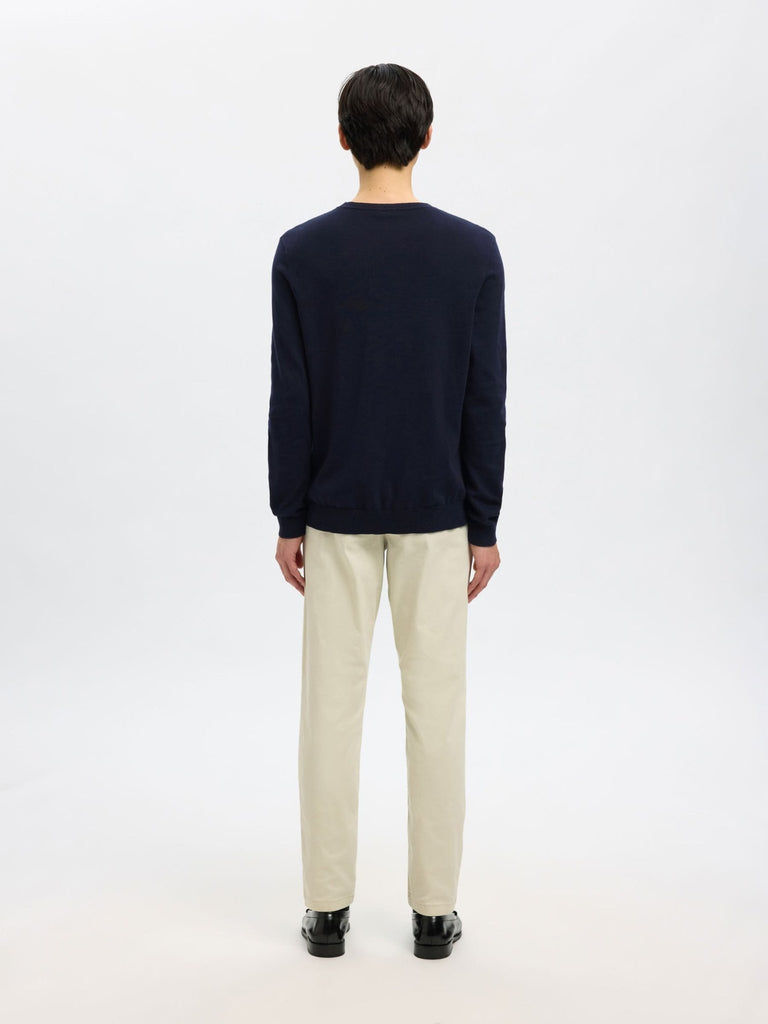 SELECTED - LONG - SLEEVED KNITTED JUMPER - Navy - Sweater_SELECTED - Aritmetik - montreal
