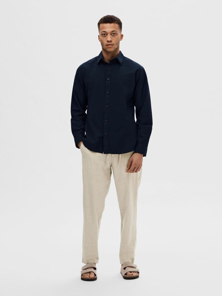 SELECTED - LONG SLEEVED SHIRT - NAVY - Shirt_SELECTED - Aritmetik - montreal