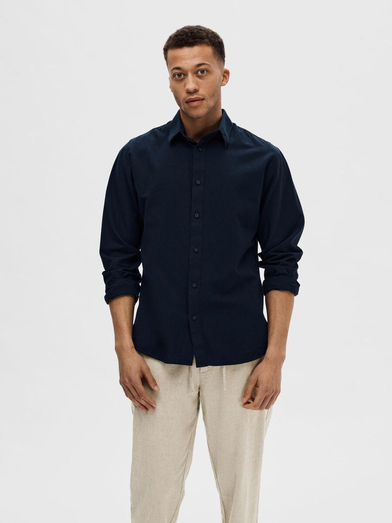 SELECTED - LONG SLEEVED SHIRT - NAVY - Shirt_SELECTED - Aritmetik - montreal