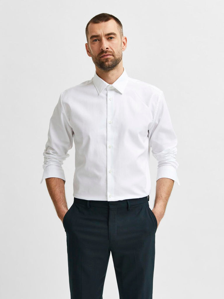 SELECTED - LONG - SLEEVED SLIM FIT SHIRT - WHITE - Shirt_SELECTED - Aritmetik - montreal