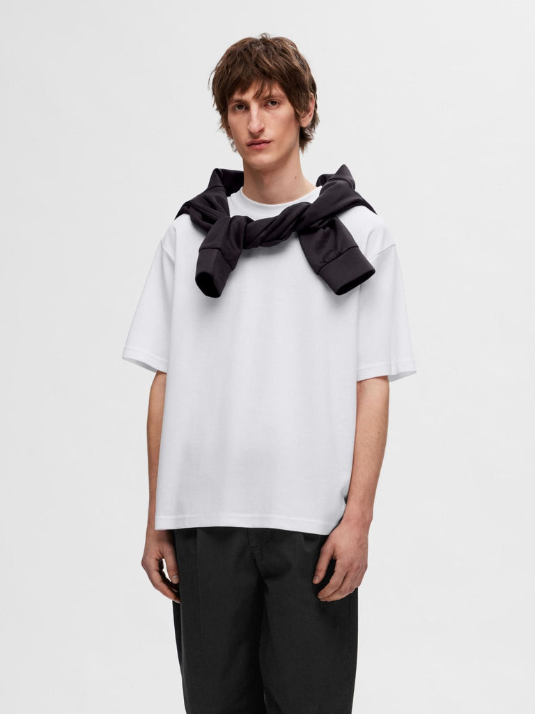 SELECTED - OVERSIZED SHORT - SLEEVED T - SHIRT - WHITE - T-Shirts_Selected - Aritmetik - montreal