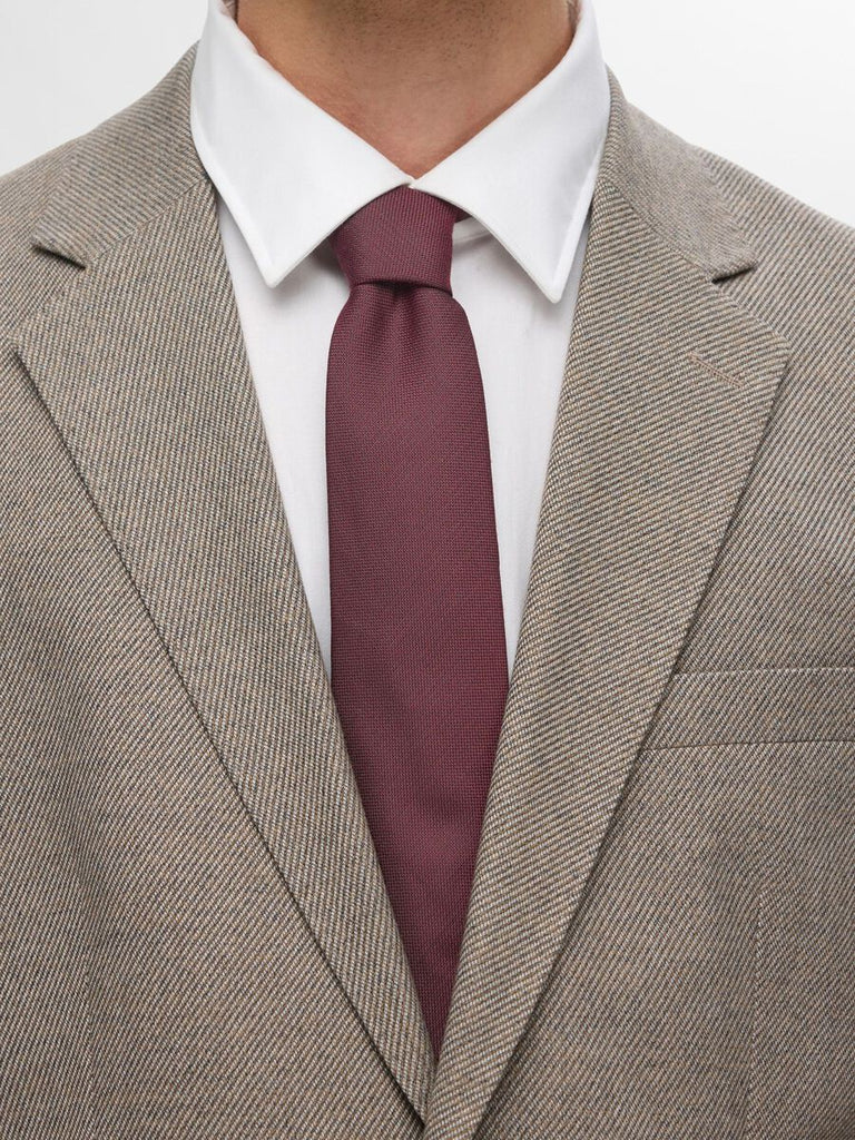 SELECTED - PLAIN TIE - BURGUNDY - Tie_SELECTED - Aritmetik - montreal