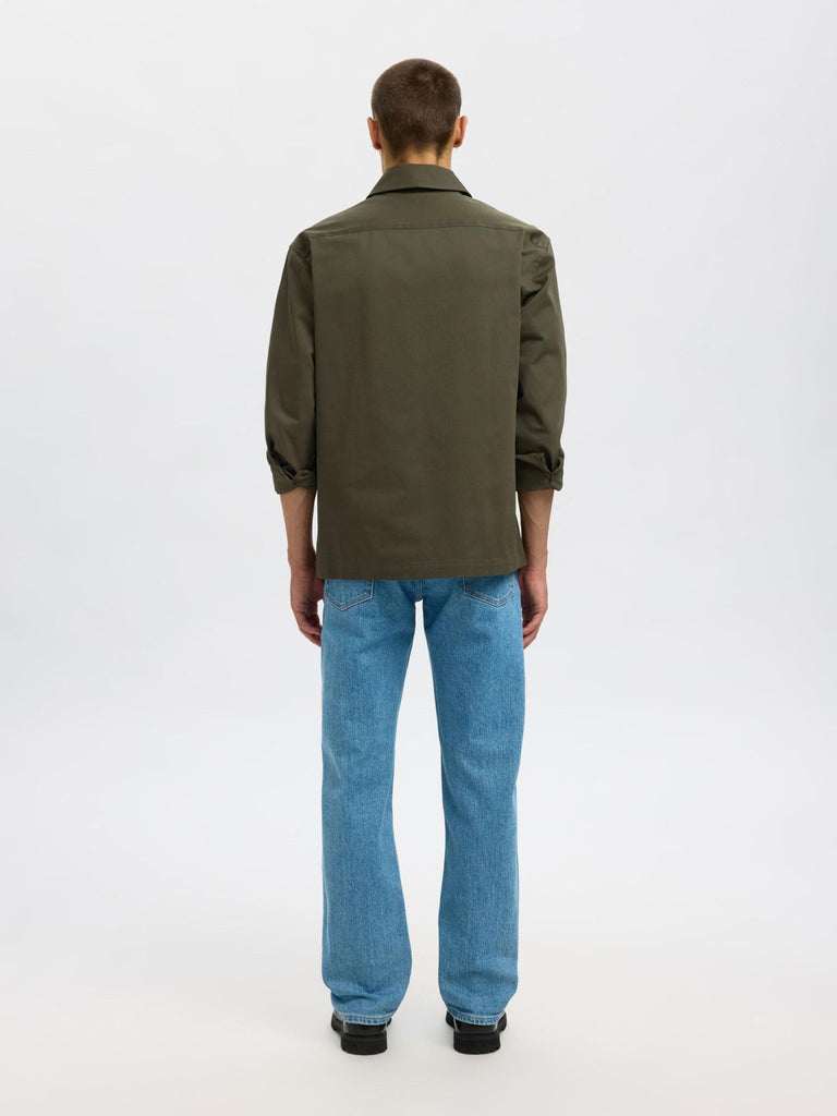 SELECTED - REGULAR FIT COTTON OVERSHIRT - Forest - Wool Jacket_SELECTED - Aritmetik - montreal