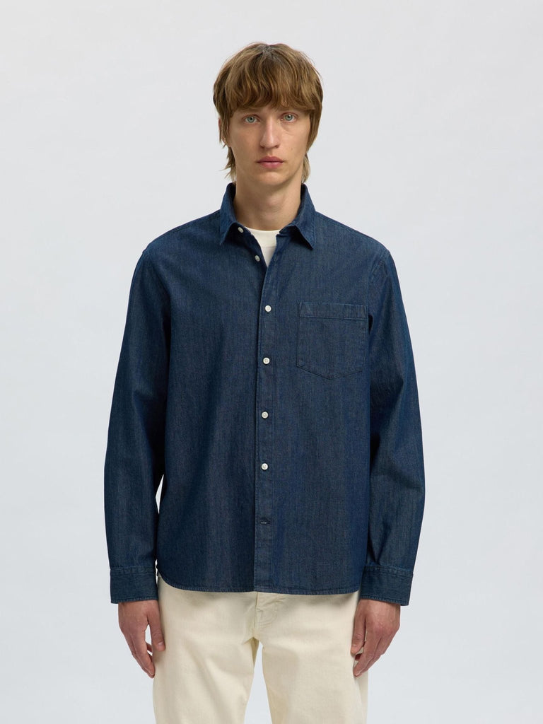 SELECTED - REGULAR FIT DENIM SHIRT - Wool Jacket_SELECTED - Aritmetik - montreal