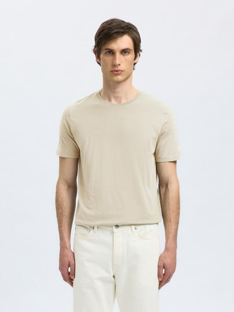 SELECTED - REGULAR T - SHIRT - Beige - T-Shirts_Selected - Aritmetik - montreal