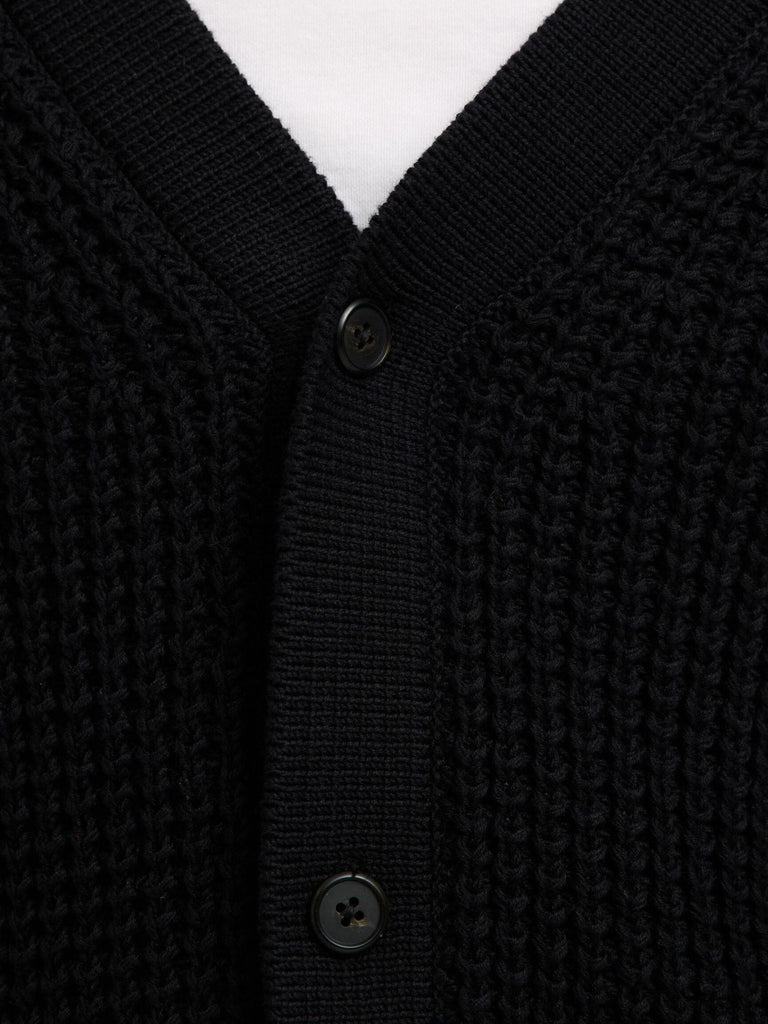 SELECTED - RELAXED FIT COTTON CARDIGAN - Black - Cardigan_SELECTED - Aritmetik - montreal