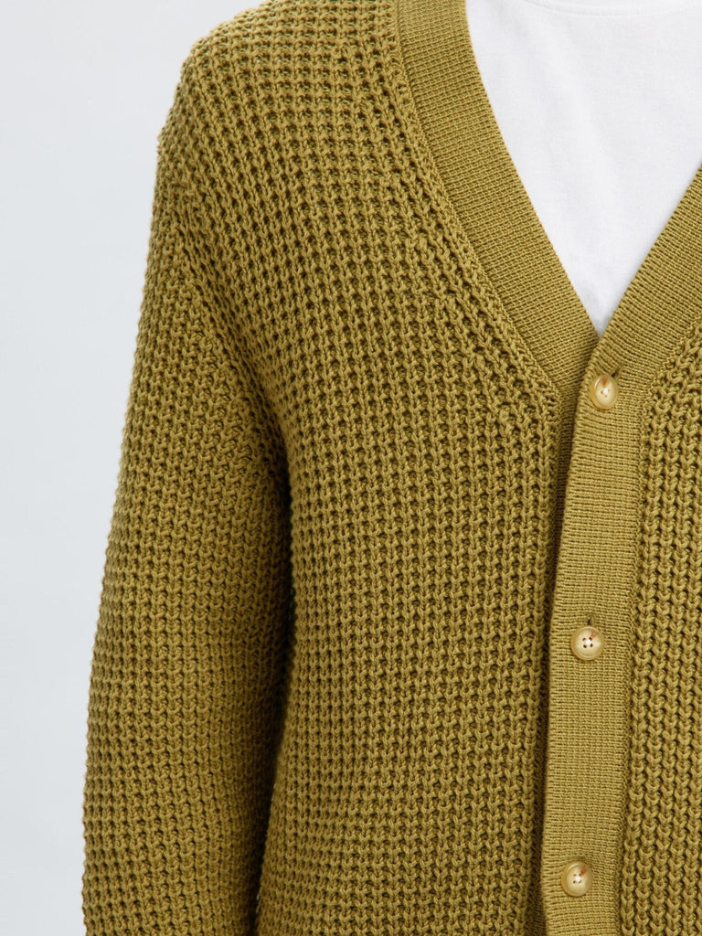 SELECTED - RELAXED FIT COTTON CARDIGAN - Green - Cardigan_SELECTED - Aritmetik - montreal
