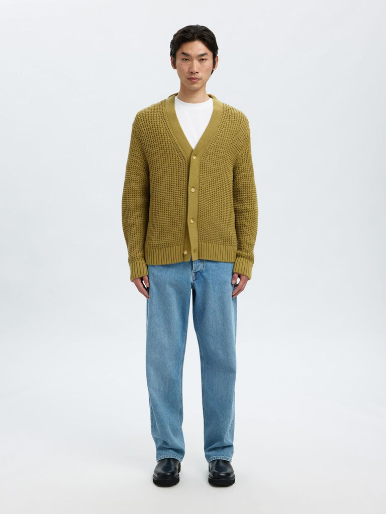 SELECTED - RELAXED FIT COTTON CARDIGAN - Green - Cardigan_SELECTED - Aritmetik - montreal