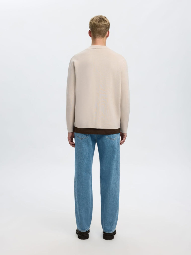 SELECTED - RELAXED FIT KNITTED CARDIGAN - Beige - Cardigan_SELECTED - Aritmetik - montreal