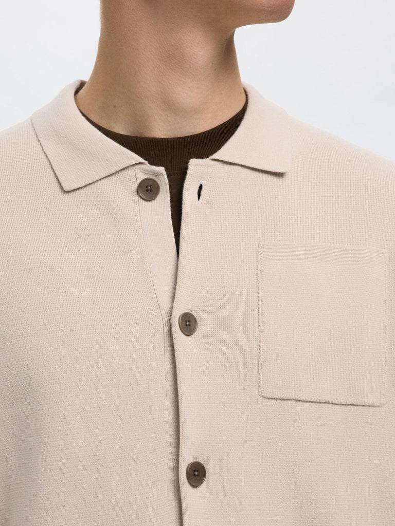 SELECTED - RELAXED FIT KNITTED CARDIGAN - Beige - Cardigan_SELECTED - Aritmetik - montreal