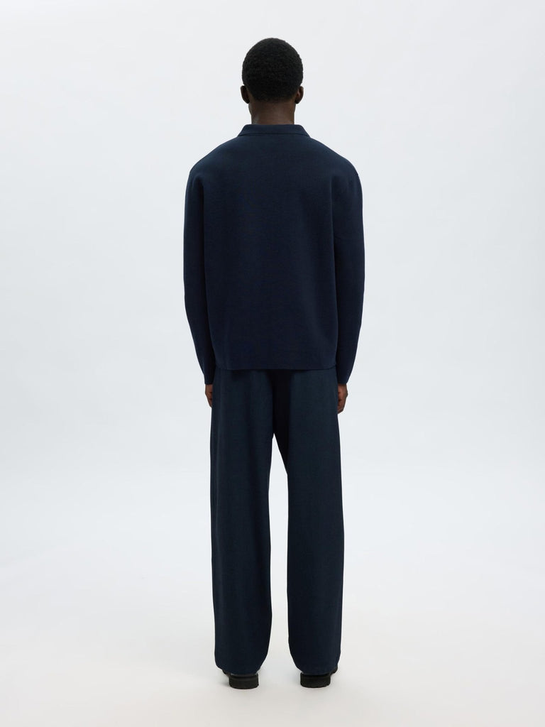SELECTED - RELAXED FIT KNITTED CARDIGAN - Navy - Cardigan_SELECTED - Aritmetik - montreal
