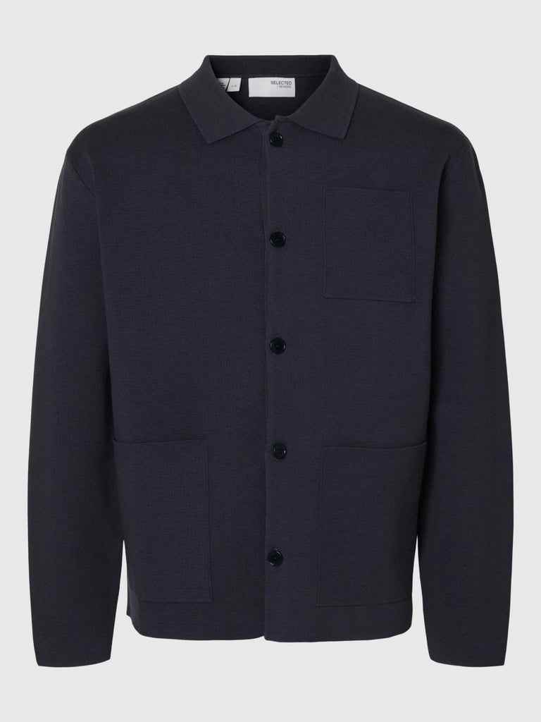 SELECTED - RELAXED FIT KNITTED CARDIGAN - Navy - Cardigan_SELECTED - Aritmetik - montreal