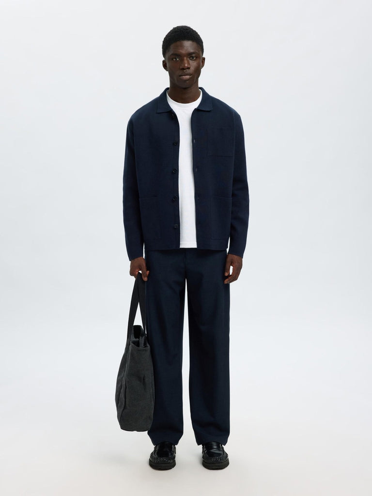 SELECTED - RELAXED FIT KNITTED CARDIGAN - Navy - Cardigan_SELECTED - Aritmetik - montreal